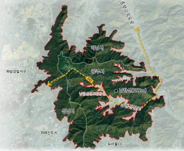남한산성도립공원 구역도